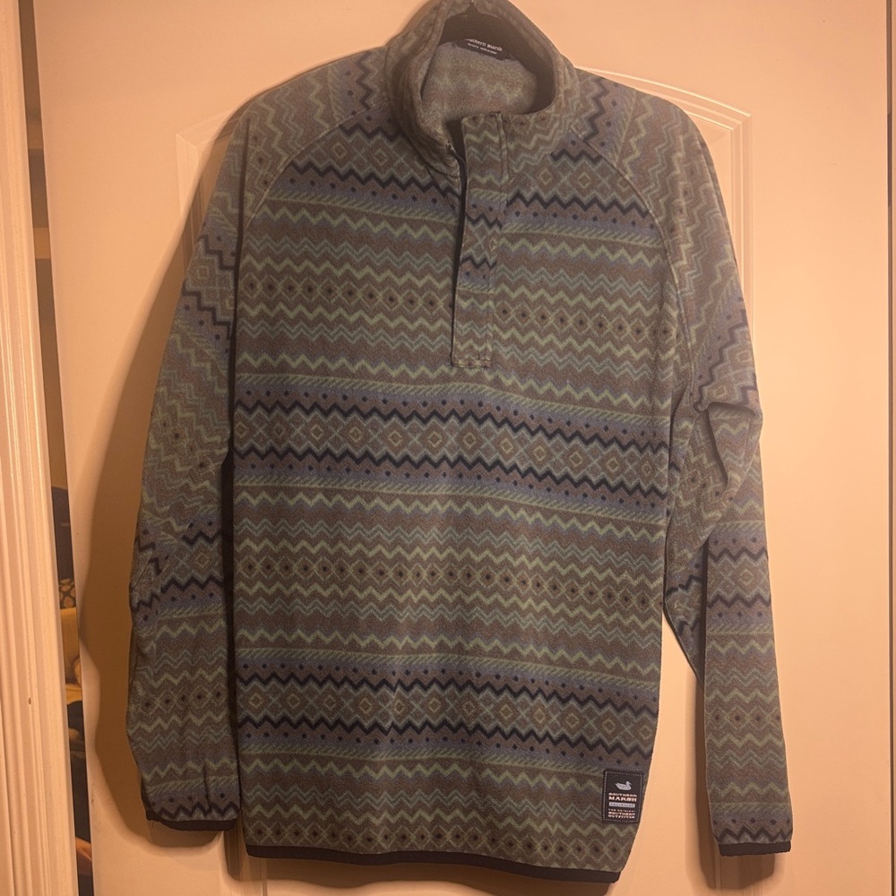 Southern Marsh Blue and Gray Patterned Sweatshirt